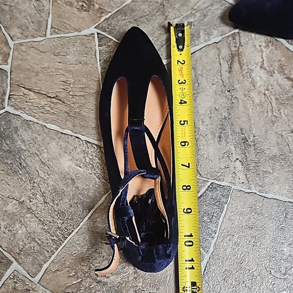 New in Box Yoki Urban-80 Velvet Lace Up Flats Sz 8.5 Navy - Picture 7 of 9